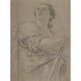 thumbnail image 2 of Workshop of Simon Vouet 14x18 Gold Ornate Wood Frame and Double Matted Museum Art Print Titled - Woman with a Staff Looking Upward (Early 17th Century), 2 of 4
