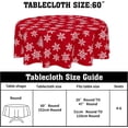 thumbnail image 2 of Red Christmas Tablecloth Round 60 Inch Merry Christmas Snowflakes Decoration Table Cloth Washable Farmhouse Fabric Winter Table Cover for Dining Kitchen Holiday Party Picnic Indoor Outdoor Home Decor, 2 of 6