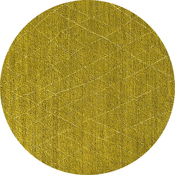 Ahgly Company Indoor Round Oriental Yellow Industrial Area Rugs, 3' Round