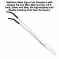 thumbnail image 3 of Stainless Steel Aquarium Tweezers with Angled Tip and Non-Slip Coating, 10.6 Inch, Silver and Black, for Aquascaping and Reptile Feeding, Fish Tank Accessory, 3 of 3