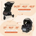 thumbnail image 3 of Baby Trend Infant Stroller with Car Seat, Tango Pro & Ally 35, Brown, Travel System, 3 of 14