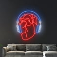 thumbnail image 5 of Handmadetneonsign Heart Headphone Neon Sign, Heart Headphone Led Sign, Wall Decor, Heart Headphone, 5 of 5