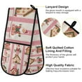 thumbnail image 2 of Yayeee Double Oven Mitt Kitchen Heat Resistant Baking 35" x7" Quilted Glove, Green Christmas Houses, 2 of 6
