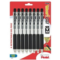 Pentel Wow! Gel Retractable Gel Pen, (0.7mm) Medium Line, Black Ink 8-Pk