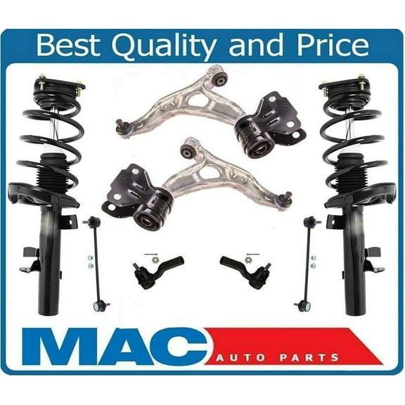 Front Complete Struts Control Arms Tie Rods Links For Focus 2.0L Non Turbo 12-16