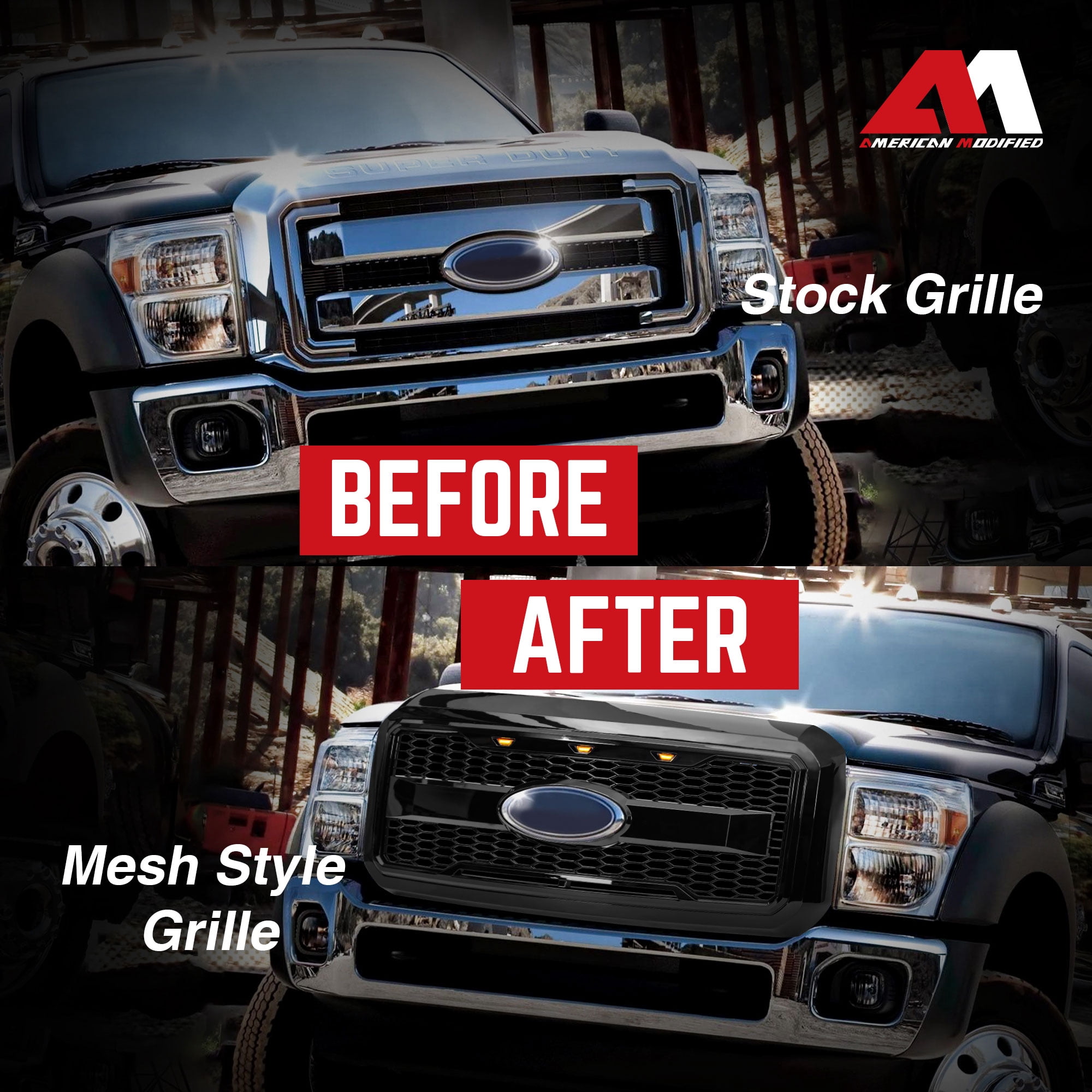 AMERICAN MODIFIED Raptor Style Mesh Grille for 11-16 Ford F250/350/450/550