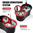 thumbnail image 3 of Spin Mop and Bucket with Wringer Set,360? Mop and Bucket System with 3 Microfiber Mop Refills and 50" Extended Handle for Floor Cleaning (Black), 3 of 6