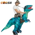thumbnail image 2 of Disfraz inflable de dinosaurio Velociraptor para niños y adultos, vestido divertido de Anime para fiesta de Halloween y Navidad, disfraces de Cosplay de Mascota, 2 of 3