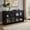 Black, variant on Demi Bonn Kitchen Storage Cabinet, Buffet Sideboard, with Glass Sliding Door, for Dining Room, Kitchen, Living Room, Black
