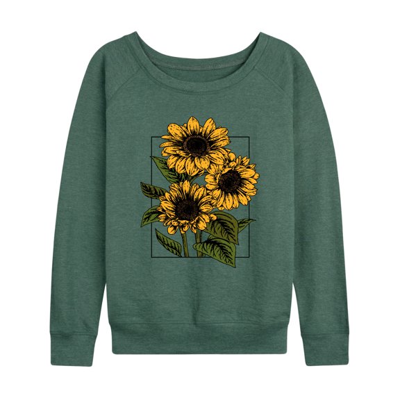 Instant Message - Vintage Sunflowers - Women's French Terry Long Sleeve Pullover