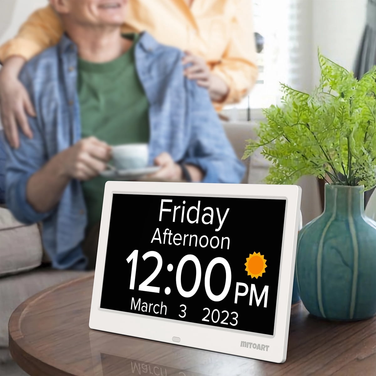SPACWIS Digital Alarm Clock with Date and Day for Dementia Seniors, Large HD Screen