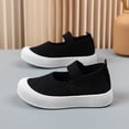 thumbnail image 4 of HUANBAI Breathable Girls Casual Sneakers Lightweight Elastic Low Top Walking Shoes For Toddler Kids Outdoor Play ,(18-24 Months Black) Size ,7, 4 of 4