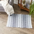 thumbnail image 3 of Variegated Stonewash Blue Stripe Handwoven Recycled Yarn Rug 2x3 Ft, 3 of 3