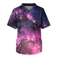 thumbnail image 1 of Men's Short Sleeve V Neck Star Print Chest Pocket Work Top 2XL, 1 of 3