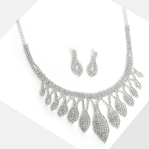 SOHI Silver-Plated White Stones-Studded Designer Jewellery Set