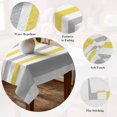 thumbnail image 5 of Yellow Grey Stripe Table Cloth Waterproof Tablecloths, Modern Farmhouse Vertical Striped Tablecloth Dining Table Cover for Kitchen Party Tabletop Outdoor, Square Tablecloth 60x60 Inch, 5 of 9