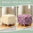 thumbnail image 7 of TSOVTHRID Love Heart Print Stretch Square Ottoman Cover Breathable Folding Storage Stool Furniture Protector Soft Square Slipcover with Elastic Bottom for Living Room Valentine's Day Decor, 7 of 7