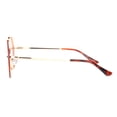thumbnail image 3 of Womens 90s Rimless Octagon Designer Metal Rim Sunglasses Rose Gold Pink Mirror, 3 of 4