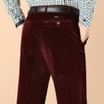 thumbnail image 6 of Dagegui Corduroy Pants for Men High Waist Straight Leg Work Trousers Business Work Office Pant with Pockets No Belt Wine S, 6 of 6
