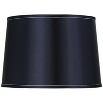 Springcrest Sydnee Navy with Silver Trim Medium Drum Lamp Shade 14" Top x 16" Bottom x 11" Slant (Spider) Replacement with Harp and Finial