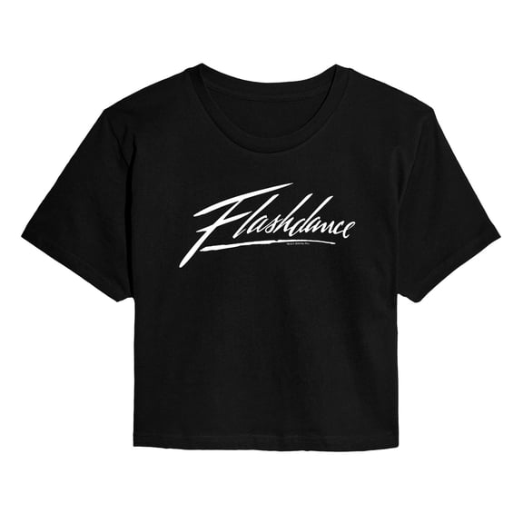 Flashdance - Script Logo - Juniors Cropped Graphic T-Shirt