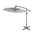 thumbnail image 2 of WestinTrends Albert 10 Ft Offset Patio Umbrella, Solar Powered 32 LED Light Outdoor Pool Hanging Cantilever Umbrella with Infinite Tilt and Crank Lift, Gray/White, 2 of 8