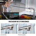 thumbnail image 3 of Grifo para fregadero de bar, grifo de cocina de acero inoxidable con rociador extraíble, moderno grifo monomando para uso general, pequeño mini grifo para RV al aire libre, níquel cepillado, 3 of 7