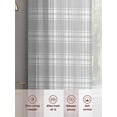 thumbnail image 6 of Sheer Curtains 54 Inches Long 2 Panels, Gray Tartan Classic Plaid Rod Pocket Curtain Voile Draperies, Country Style Light Filtering Window Treatment for Living Room Kitchen Bedroom, 6 of 8