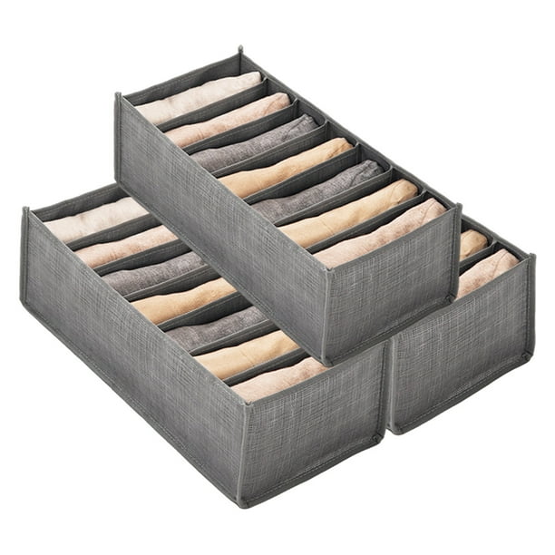 3 Paquetes De Organizador De Ropa De Armario De Camisetas Organizador De Ropa Lavable para Ropa Doblada Contenedores De Almacenamiento con Compartimentos De 7 Rejillas Organizadores De Cajones Walmart...