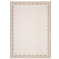 thumbnail image 4 of Nanan 2'x3' Scalloped Edge Area Rug, Machine Washable Low-Profile Woven Carpet, Non-Slip Soft Textured Rug for Living Room Bedroom Nursery Home Decor,Beige, 4 of 7