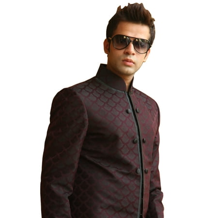 Saris And Things Nehru Style Wine Indo Western Indian Sherwani
