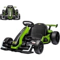 thumbnail image 4 of Historyli Kart eléctrico de 24 V, potente kart de drifting, asiento ajustable, velocidad de 13 km/h, luces LED, juguete para exteriores para niños de 6 a 15 años, color verde., 4 of 6