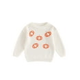 thumbnail image 2 of Aojekbee Baby Halloween Sweaters Long Sleeve Round Neck Pumpkin Embroidery Knit Tops Toddler Sweatshirts, 2 of 10