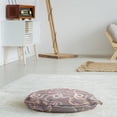 thumbnail image 3 of Snake Round Floor Cushion with Handle, Continuous Forest Reptilian Amazonian Fauna in Pastel Tones, Decorative Pillow for Living Room & Dorms, 18" Round, Warm Taupe Dust, by Ambesonne, 3 of 4