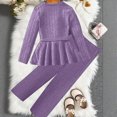 thumbnail image 6 of NOLDARES Toddler Baby Girl Clothes Cute Long Sleeve Sweatshirt Fall Winter Outfits Kids Joggers Pants 2Pcs Soft Set(Purple,9-10 Y), 6 of 6