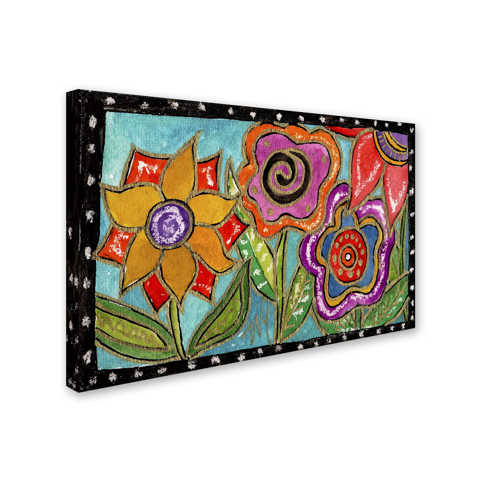 Trademark Fine Art 'Funky Flower Garden' Canvas Art by Wyanne