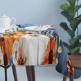 thumbnail image 4 of Fall Orange Blue Table Cloth Waterproof Tablecloths, Thanksgiving Floral Botanical Wooden Tablecloth Dining Table Cover for Kitchen Party Tabletop Outdoor, Rectangle Tablecloth 60x120 Inch, 4 of 9