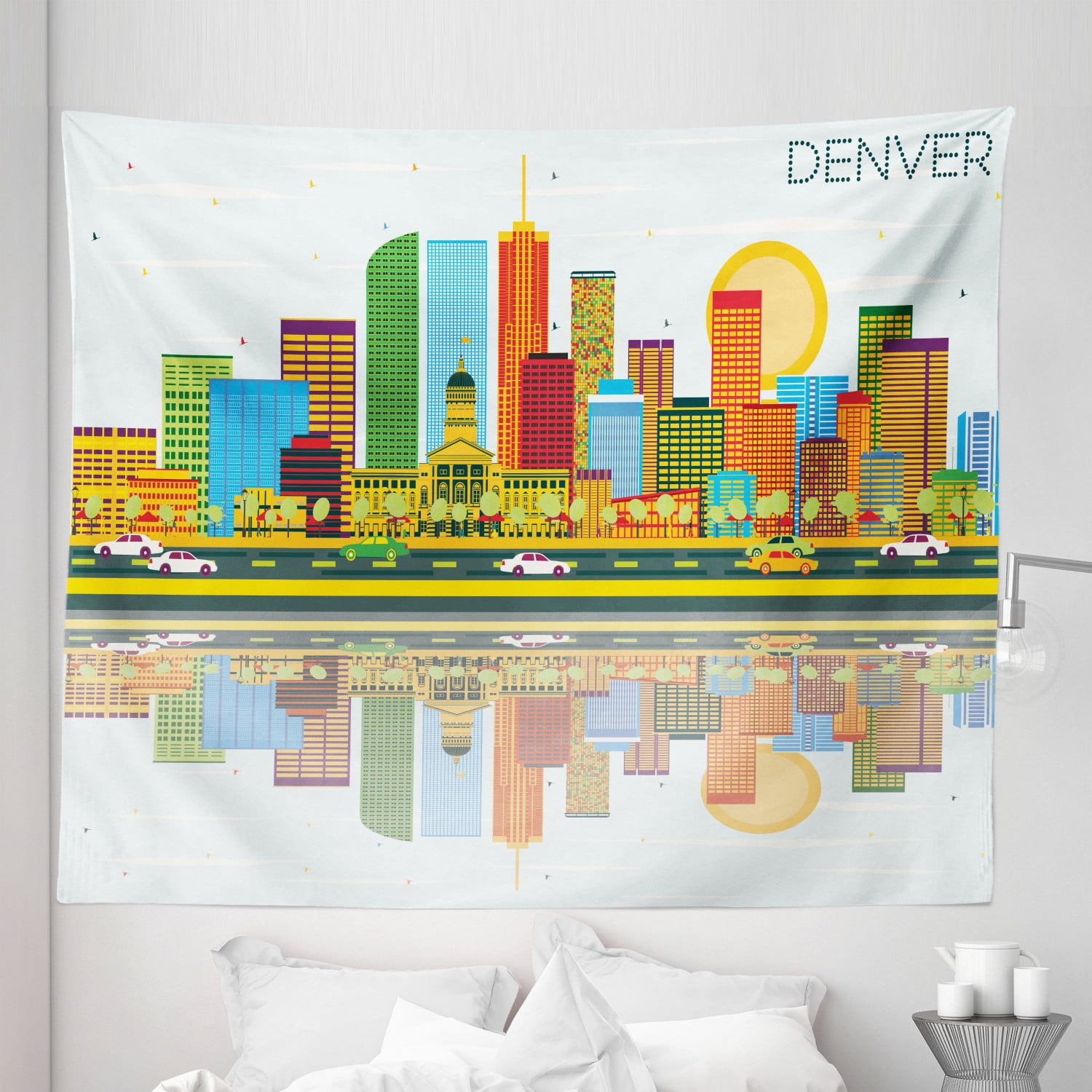 Colorado Tapestry, Denver Skyline Big Old Town Mile High City USA 