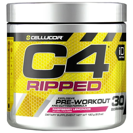 Cellucor C4 Ripped Pre Workout Powder, Raspberry Lemonade, 30