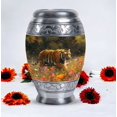 thumbnail image 4 of Floral Tiger Cremation Urn For Human Ashes, Large Urns For Human Ashes Adult Male, Burial Urns For Adult Human Ashes, Funeral Urn, Decorative Urn, Ash Holders For Human Ashes 10 Inch, 4 of 5