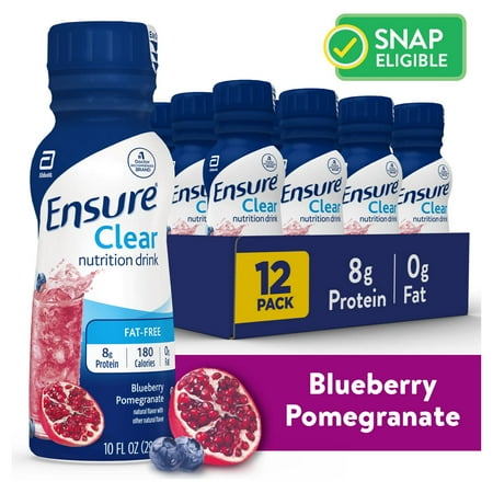 Ensure Clear Nutrition Drink, Blueberry Pomegranate, 10 fl oz, 12 Count