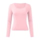 thumbnail image 4 of Tops ajustados para mujer: top corto de manga larga y cuello redondo, básico, ajustado, mezcla de poliéster, para entrenamiento/yoga/informal, tallas S-XL, 4 of 5