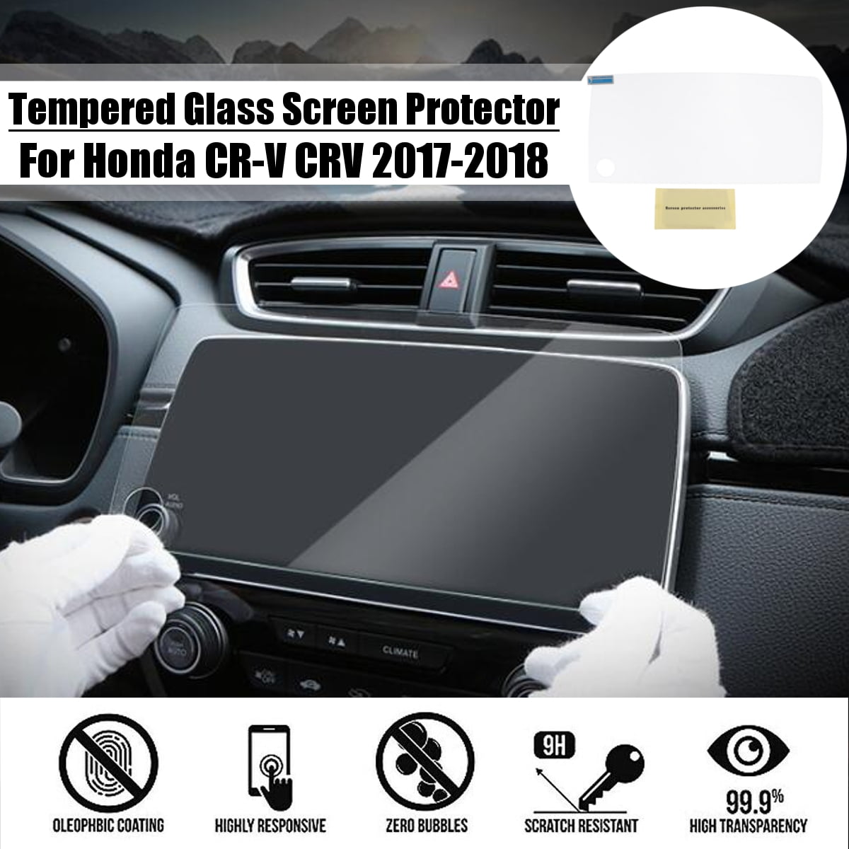 Honda CRV Screen Protector 2017 2018 2019,Tempered Glass Screen Protector for Honda CRV,Wonderfulhz,9H Hardness,Anti Fingerprint,High Definition,Honda 7” Car Center Touch Screen Protecto 