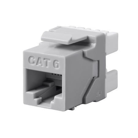 UPC: 0889028065181 | Monoprice Cat6 RJ-45 180-Degree Punch Down Keystone Dual IDC  Gray