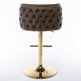 thumbnail image 6 of Newboti Furniture Swivel Barstools Adjusatble Seat Height, Modern PU Upholstered Bar Stools with the whole Back Tufted, for Home Pub and Kitchen Island（Brown, Set of 2） 80101, 6 of 16