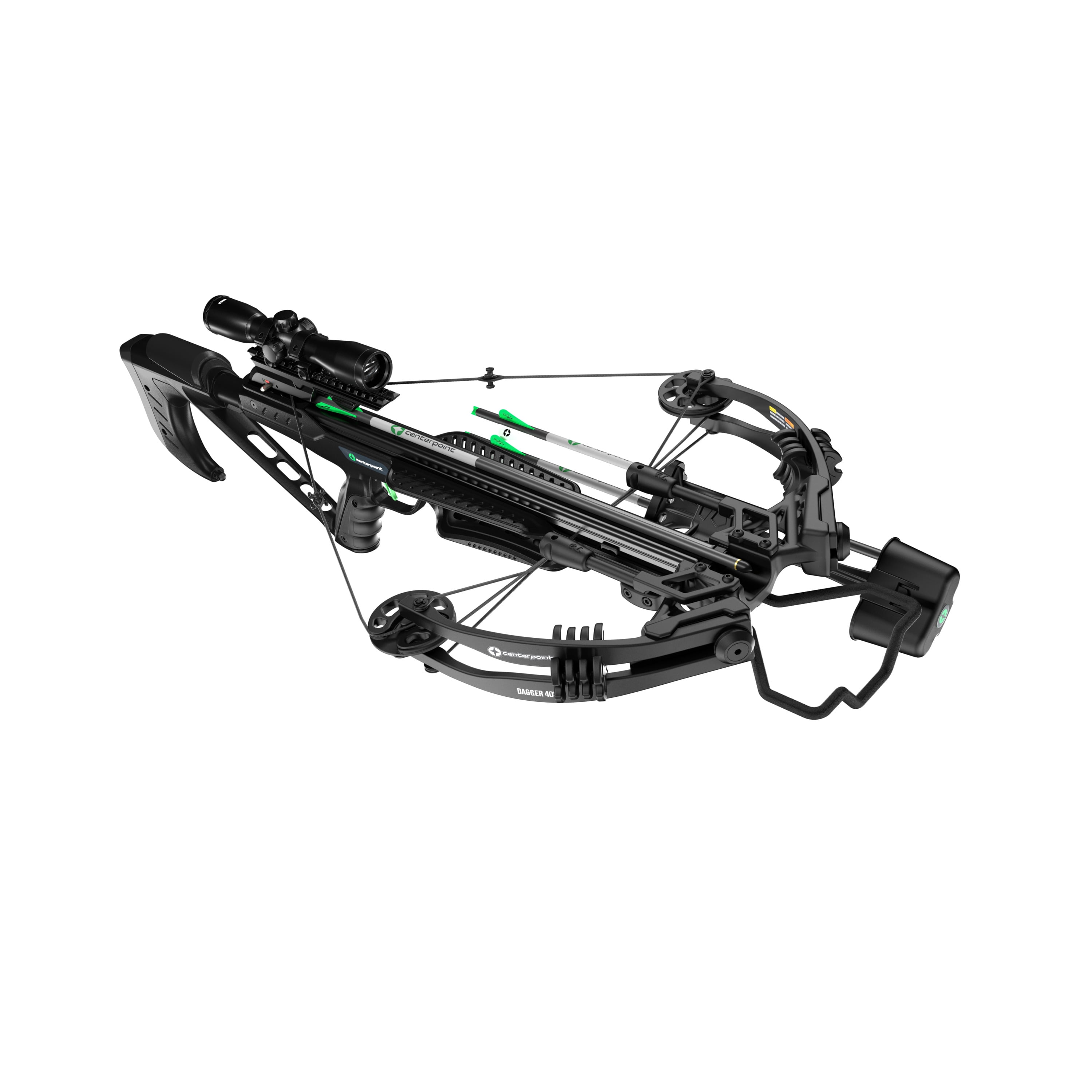 CenterPoint Dagger 405 FPS Compound Crossbow with Scope & 3 Arrow (Black)