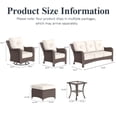 thumbnail image 4 of LayinSun 9 Piece Wicker Outdoor Furniture Set with 6-inch Comfy Cushions, High Back Patio Furniture Set with Swivel Rocking Chairs and Side Table, 4 of 9