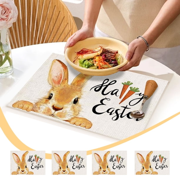 Manteles con Temática de Pascua para El Hogar, Decoración para Mesas de Comedor y de Centro, Manteles Resistentes a Las Manchas y Al Calor, Fáciles de Limpiar para Reuniones Familiares.