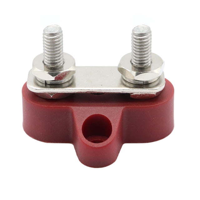 Bloc de Distribution d'Énergie Robuste 48V Double Terminal pour Voiture Bateau (Rouge)