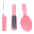 thumbnail image 4 of Hair Brush Set, Carbon Fiber Comfortable Using Hair Comb Set Heat Static Resistant Hair Dressing Hair Styling  For Hair Salon For Household Pink Box Packed, 4 of 8